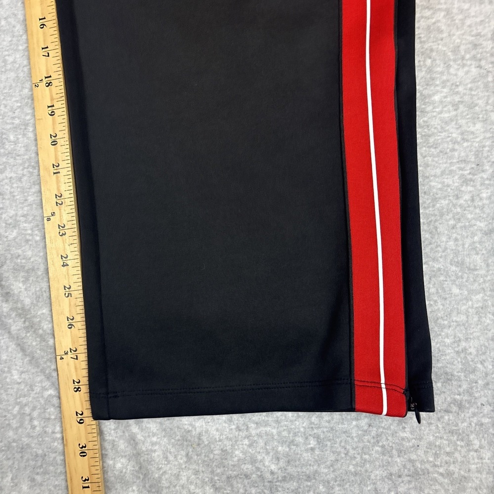 Free People Women Track Pants Size Medium Black with Red Side Stripe Wide Leg - Picture 4 of 9